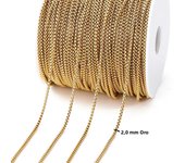 2Meters Stainless Steel Chains Gold Color Lips Beads Beaded Chain for Jewelry Making DIY Necklace Bracelet Accessories