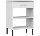 vidaXL Armario consola patas de metal madera maciza pino OSLO Marrón, Gris, Blanco Mesa de sofá Mesa de Entrada para Salón Consola de Entrada Mueble Recibidor Mesita Mesa auxiliar Salon