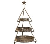Frutero Metal 43X43X79 3Est. Arbol Envejecido, Decoracióna de navidad para todos los hogares, Navidad Moderna