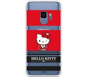 Funda original compatible con Samsung Galaxy S9 - Hello Kitty Franjas Rojas y Negras
