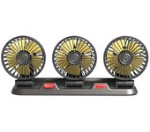 Tienda BIT Ventilador de Coche Ajustable 360 ° 3 Cabezas USB/12V/24V Silencioso