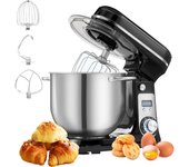 Batidora amasadora Batidora Amasadora Biolomix Mezclador de cocina eléctrico, robot de cocina de 6 velocidades con cabeza inclinable y cuenco de acero inoxidable de 6 L,gancho para amasar,batidor plano,batidor y cubierta antisalpicaduras