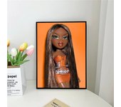 1pc B-Bratz Doll Self-adhesive Art Poster Waterproof Paper Sticker Coffee House Bar Room Wall Decor