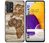Tumundosmartphone Funda Gel Tpu para Samsung Galaxy A72 diseño Madera 07 Dibujos