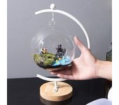 Soporte de exhibición de adorno grande, soporte de adorno, soporte de gancho de hierro para colgar globo de cristal, planta de aire, terrario, bola de bruja, adorno de Navidad y decoración de boda en el hogar (negro, tamaño grande)