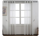 Shoppe house - Cortina Translúcida para Salón Dormitorio de 140 x 260 cm, Visillo Liso Gasa Fina y Transparente, Visillo para Ventana Salón Sala Cuarto Dormitorio Comedor Cocina