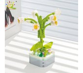 HUIQIBAO MOC Flower Succulents Building Blocks Everlasting Flowerpot Bonsai Gardens Romantic Bricks DIY Potted Plants Model Kids