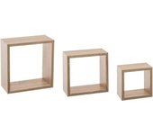 Estantería Pared en Forma de Cuadrado, Set de 3 Estantes Flotantes Juego de Baldas para Libros y Objetos de decoración - DAMDAM GO