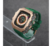 Luxury Modification Kit For Apple Watch Ultra 2 49mm 45mm 44mm Stainless Steel Case For IWatch 9 8 7 6 Crystal Button Sport Band