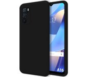 Funda Silicona Líquida Ultra Suave para Oppo A16 / A16s color Negra