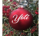 Bola navidad adorno de cristal roja con nombre 8cm decoración navidad Decomac
