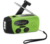 Radio solar de emergencia, radio meteorológica con linterna LED, radio portátil AM/FM con manivela y batería recargable de respaldo de 2000 mAh para viajes en casa y campamentos