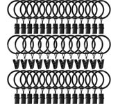 40 piezas-anillos de Cortina-Paquete de 40 Negros (32mm/1,26 pulgadas en el interior)