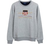 GANT Sudadera para hombre - Archive Shield C-Neck, Sudadera, Cuello redondo, Mezcla de algodón Archive Shield C-Neck