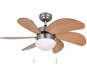 Ventilador de Techo Orbegozo Cp 15075 N Niquel y Madera 3 Velocidades Reversibles