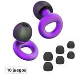 HUAK 10 Sets Quiet Silicone EarPlugs - Super Soft, Reusable Flexible Silicone for Sleep,Swim,Noise Sensitivity