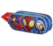 Marvel Spiderman Spinners 3D Double Pencil Case, Blue