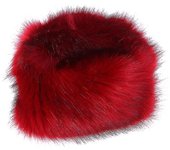 Sombrero de piel sintética de invierno cálido de moda mullido esquí orejera frío sombrero para niñas mujeres (rojo)