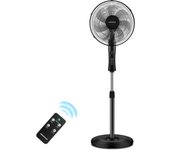 AIGOSTAR Ventilador de Pie con Mando a Distancia, 7 Aspas, 3 Velocidades & 3 Modos, Temporizador 7.5 Horas, Oscilante 80°, Silencioso