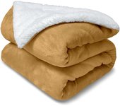 Shoppe house - Manta Borrego 220 x 240 cm - Manta Sofa Reversible de Franela y Sherpa, Manta Cama Gruesa, Manta Borreguito, Sobrecama, Manta Caliente, Suave, Transpirable para Invieno