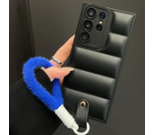Down Jacket Style Wrist Strap Phone Case For Samsung S24 Ultra S23 FE S22 Plus + Note 20 A55 A35 A25 A15 5G A05s A05