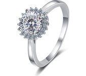 1 carat moissanite ring for Women Wedding100% S925 Sterling Silver Style Fashion Diamond Ring