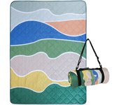 Mantas de picnic impermeables Exclusivos Mezclas de 3 Capas, 60x80 pulgadas, Manta de Playa Grande a prueba de Arena, Manta plegable para exteriores para acampar sobre césped, Tapete de Picnick