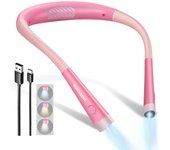 Glocusent Book Light, 3-Color&6-Brightness Reading Light, Bendable Neck Light,Rechargeable Perfect Book Light for Reading in Bed