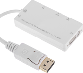 Adaptador de DisplayPort a VGA audio HDMI DVI blanco - BeMatik