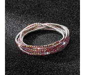 5Pcs/Lot Elastic Crystal Bracelets 2mm Charming Gold Color Crystal Rhinestones Metal Bangle Bracelet Jewelry DIY Gift