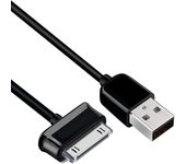 CABLEPELADO Cable de alimentación para Samsung Galaxy Tab, Cable de Transferencia de Datos para Galaxy Tab, Cable USB para Tablets Samsung, 1 Metro, Negro