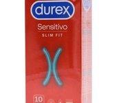 Durex Profiláctico Sensitive Slim Fit, 10 Unidades