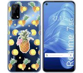 Tumundosmartphone Funda Gel Transparente para Realme 7 5G diseño Piña Dibujos