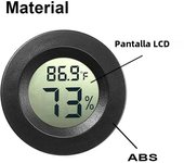 black Mini Hygrometer Thermometer Digital LCD Monitor Indoor/Outdoor Humidity Meter Gauge Temperature for Home