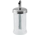 Fackelmann Dosificador de Azúcar Bistro, Vidrio y Acero Inoxidable,Adecuado para para servir azúcar en bebidas y comidas, Apto para Lavavajillas, 7x17cm, 350ml, 1 ud.