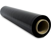 Film Negro para Embalar, Film Negro Opaco, Papel Film, Rollo de Plastico Protector Muebles, Cajas Mudanza, Plastico Cubretodo 50cm x 300m estirables - SIDI (1 und, Negro)