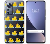 Funda Silicona Transparente para Xiaomi 12 / 12X 5G diseño Pato Dibujos