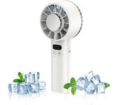 2025 ventilador de hielo de mano-16 ℃ TEC superconductor de refrigeración, 5200mAh recargable motor silencioso, ventiladores de refrigeración portátiles (blanco)