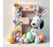 Cute Snoopy With Easter Egg Letters Diamond Painting Art 5d Diy Fantasy Cartoon Dog Alphabet Mosaic Cross Stitch Home Decor Gift