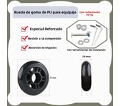Luggage PU Rubber Wheel Replacement Accessories Repair Trolley Suitcase Travel Password Box Wear-Resistant Compression Rollers