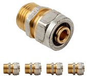 SUINGA Pack 5 Entronque 3/4'' macho para Tubo multicapa de compresion 16 mm, sin necesidad de maquina prensadora