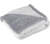 Manterol - Manta plaid de sofá borreguito rayas, ideal para sofá o pie de cama, con tacto extra suave y muy cálida, perfecta para los meses de otoño e invierno.