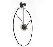 Reloj de pared, manecillas de hierro, decoración decorativa de granja, ideal para sala de estar, reloj de metal de hierro, redondo de 24"/ 24" (dorado y negro)