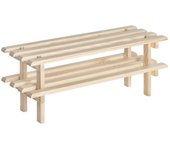 Zapatero de dos baldas apilable de madera de pino (30x75x25,9 cm)