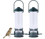 Comedero para pájaros al aire libre, comedero para pájaros, comedero colgante para pájaros con tapa, comederos de semillas impermeables para pájaros silvestres al aire libre y jardín.