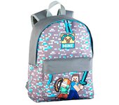 Mochila Minecraft Júnior 31 X 45 Cm - Inspirada en Diferentes Personajes - Gran Capacidad