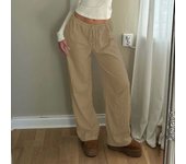 Rockmore Cotton Linen Drawstring Straight-leg Pants Coquette Y2K Aesthetics  Wide Leg Trousers Fashion Solid Harajuku Women