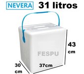 nevera de playa,camping, poliespan ,PORTATIL ,POREXPAN ,Corcho ,13/21/25/31 litros ,COLOR BLANCO ,CON ASA,cm,fespu