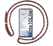 Tumundosmartphone Funda Colgante Transparente para Samsung Galaxy Note 10 Lite con Cordon Rosa / Dorado