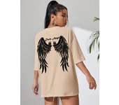 Dark Angel Wing Hot sale Graphic Printed T-Shirts For Women Loose Oversized Clothing Hip Hop Street Tshirt Cotton Short Sleeves
